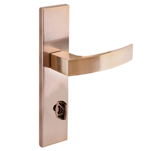 Fechadura banheiro quadratta curva espelho 55mm bronze latonado Aliança