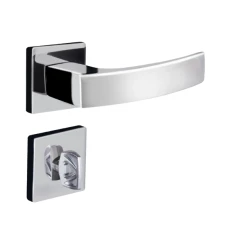 Fechadura banheiro quadratta curva roseta S40mm cromado Aliança