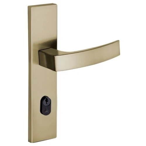 Fechadura entrada quadratta curva espelho S40mm bronze latonado Aliança