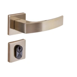 Fechadura entrada quadratta curva roseta S40mm bronze latonado Aliança