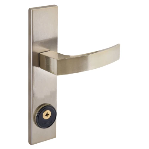 Fechadura entrada tetra quadratta curva espelho 55mm bronze latonado Aliança
