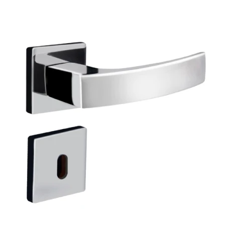 Fechadura interna quadratta curva roseta S40mm cromado Aliança