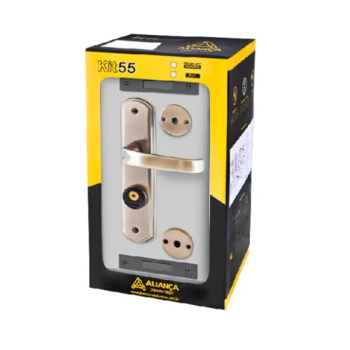 Kit Fechadura Orion Anatomic 3X1 tetra Bronze Latonado Alianca