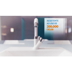 Torneira Automática para Lavatório de Mesa Branco Cromo 