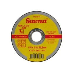 STARRETT DISCO CORTE INOX 4.1/2'' (115mm)
